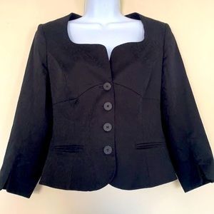 NWOT Designer (Cacharel) Vintage black brocade blazer